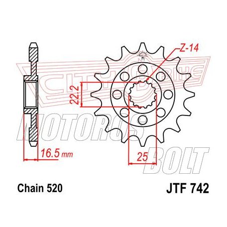 Lánckerék első JT 742-15