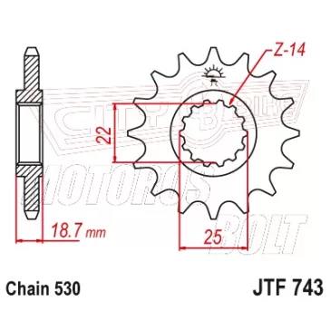 Lánckerék első JT 743-15