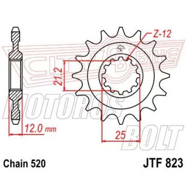 Lánckerék első JT 823
