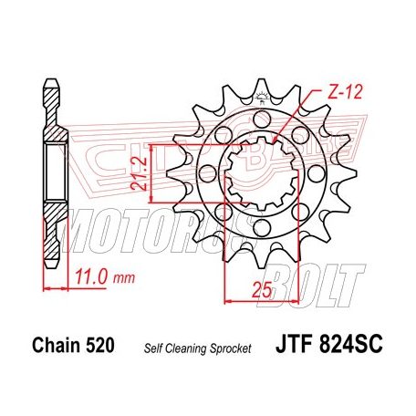 Lánckerék első JT824-13SC