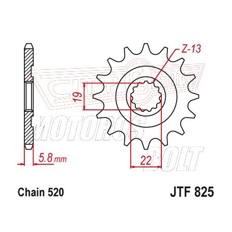 Lánckerék első JT 825