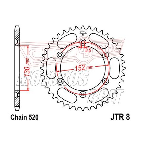 Lánckerék hátsó JT 008-51