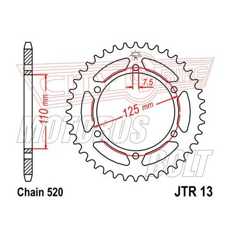 Lánckerék hátsó JT 013-41