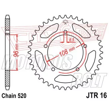 Lánckerék hátsó JT 016