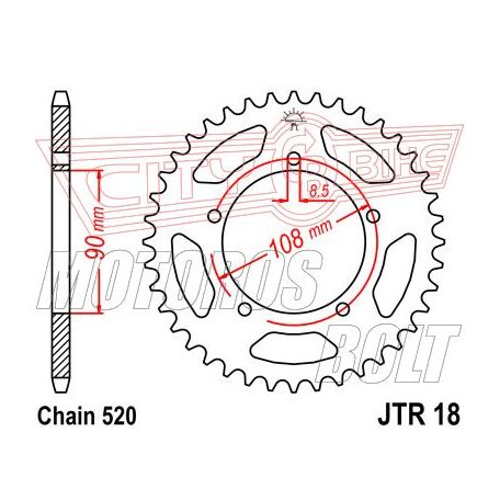 Lánckerék hátsó JT 018