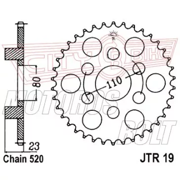 Lánckerék hátsó JT 019