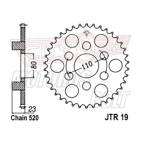 Lánckerék hátsó JT 019-37