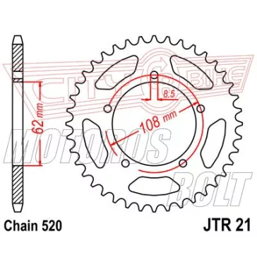 Lánckerék hátsó JT 021
