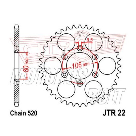 Lánckerék hátsó JT 022-49