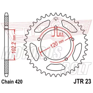 Lánckerék hátsó JT 023