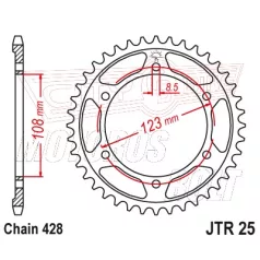 Lánckerék hátsó JT 025