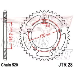 Lánckerék hátsó JT 028