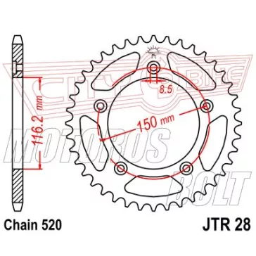 Lánckerék hátsó JT 028