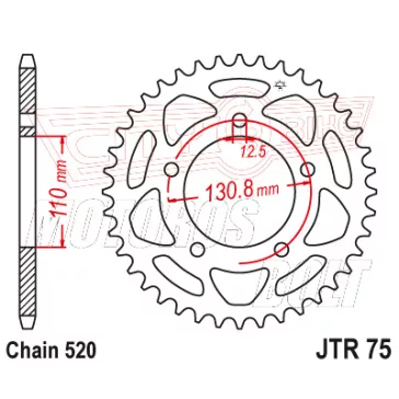 Lánckerék hátsó JT 075