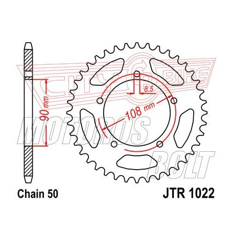 Lánckerék hátsó JT 1022-42