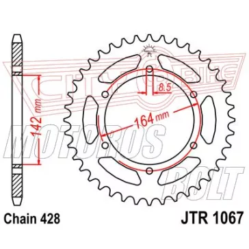 Lánckerék hátsó JT 1067
