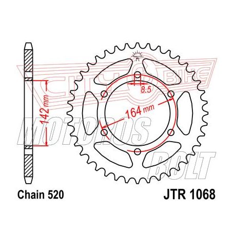 Lánckerék hátsó JT 1068