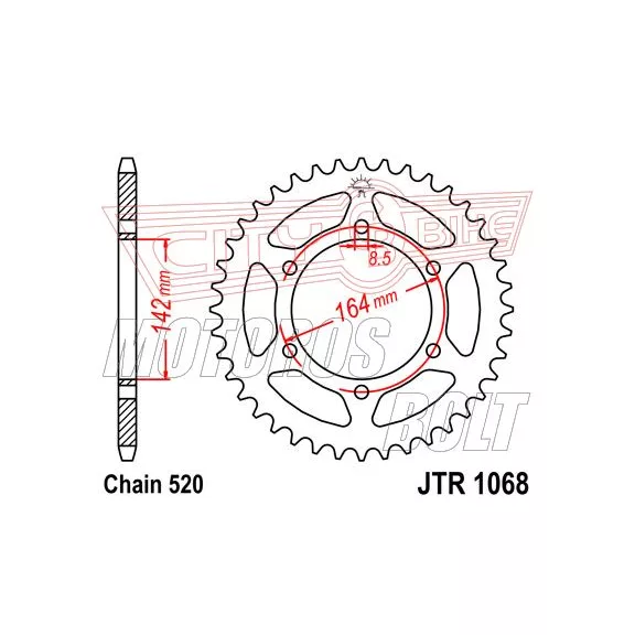Lánckerék hátsó JT 1068 Lánckerék hátsó JT 1068