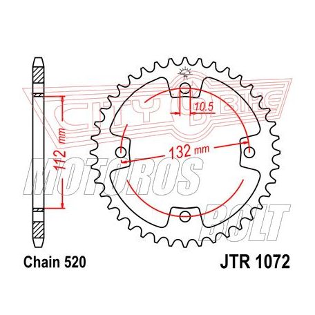 Lánckerék hátsó JT 1072-38