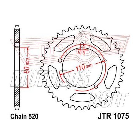 Lánckerék hátsó JT 1075-39