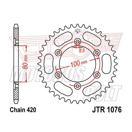 Lánckerék hátsó JT 1076-52