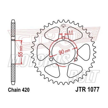 Lánckerék hátsó JT 1077