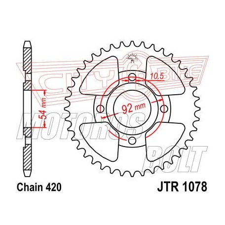 Lánckerék hátsó JT 1078