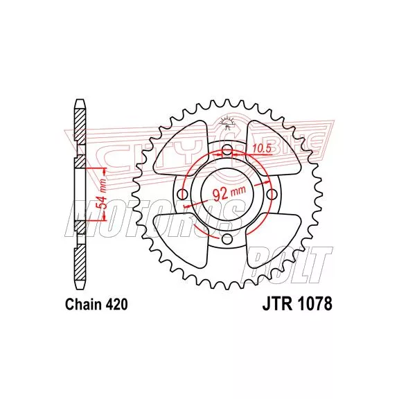Lánckerék hátsó JT 1078 Lánckerék hátsó JT 1078