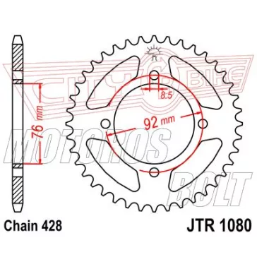 Lánckerék hátsó JT 1080