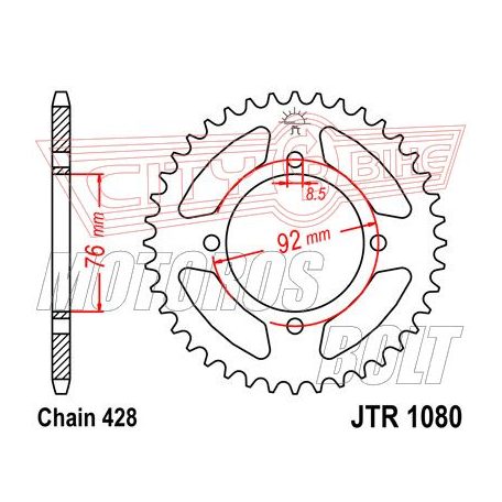 Lánckerék hátsó JT 1080