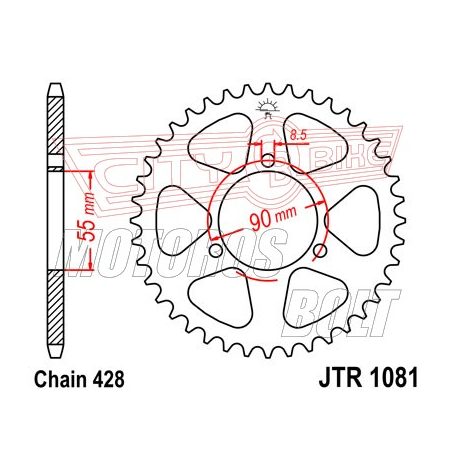 Lánckerék hátsó JT 1081