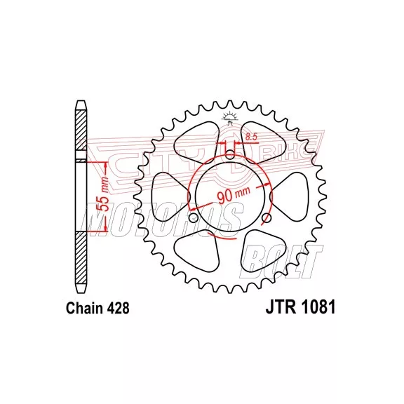 Lánckerék hátsó JT 1081 Lánckerék hátsó JT 1081