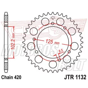 Lánckerék hátsó JT 1132-53