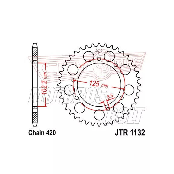 Lánckerék hátsó JT 1132-53 Lánckerék hátsó JT 1132-53