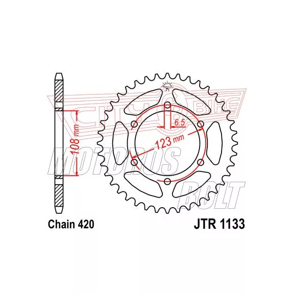 Lánckerék hátsó JT 1133-65 Lánckerék hátsó JT 1133-65