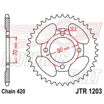 Lánckerék hátsó JT 1203