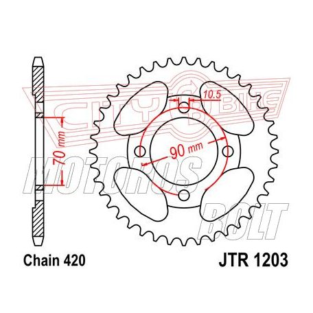 Lánckerék hátsó JT 1203