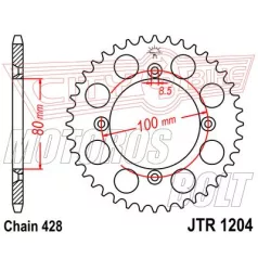 Lánckerék hátsó JT 1204-50