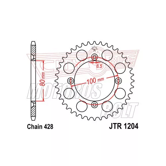 Lánckerék hátsó JT 1204-49 Lánckerék hátsó JT 1204-49