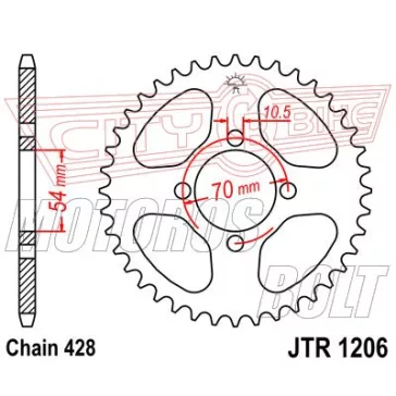 Lánckerék hátsó JT 1206