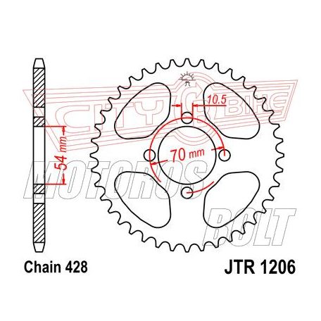 Lánckerék hátsó JT 1206