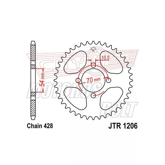 Lánckerék hátsó JT 1206-44 Lánckerék hátsó JT 1206-44