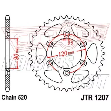 Lánckerék hátsó JT 1207