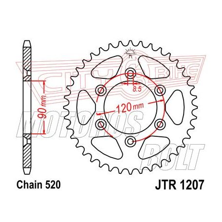 Lánckerék hátsó JT 1207