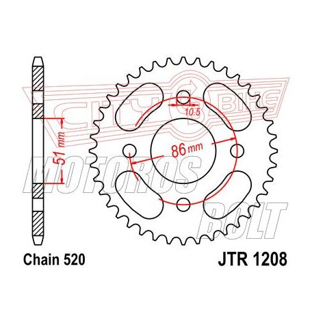 Lánckerék hátsó JT 1208