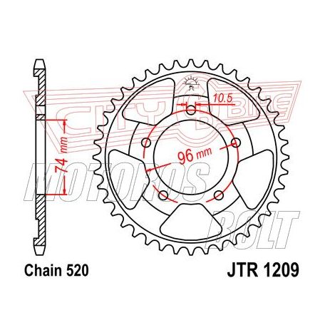 Lánckerék hátsó JT 1209-42