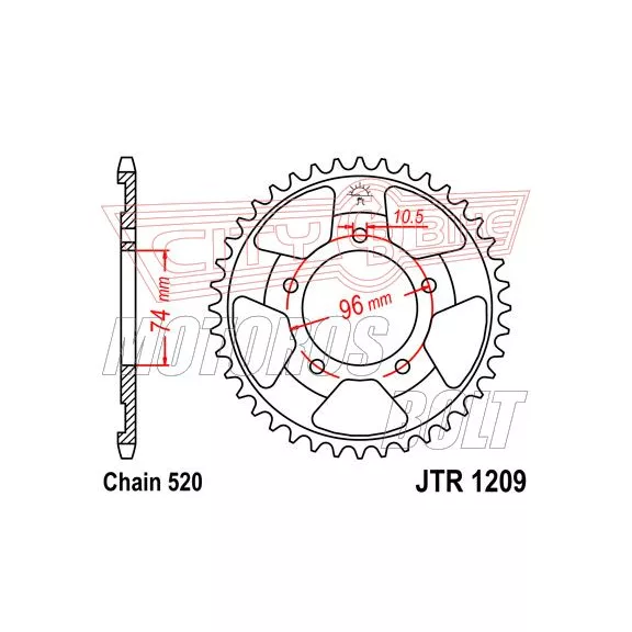 Lánckerék hátsó JT 1209 Lánckerék hátsó JT 1209