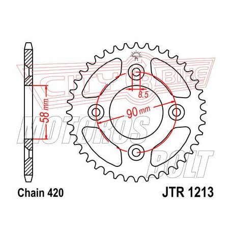 Lánckerék hátsó JT 1213