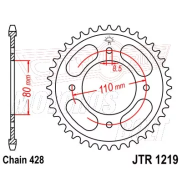 Lánckerék hátsó JT 1219