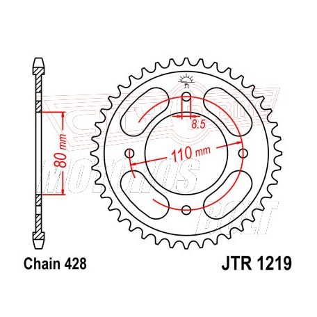 Lánckerék hátsó JT 1219